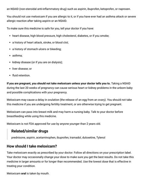 Meloxicam Uses, Dosage, Side Effects & Warnings.